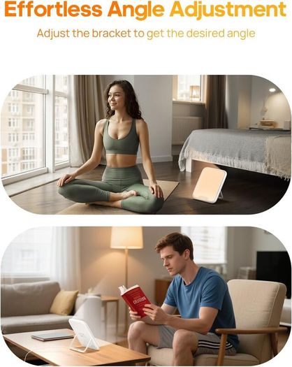 SAD Lamp, [3 Colors Temperature] 10000 Lux Light Therapy Lamp UV-Free for Depression, Sad Lights 4 Timer Stepless Brightness, Portable Light Therapy Box Boost Mood, Sleep, and Focus- Home/Office