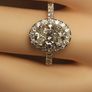 14ct White Gold Oval Brilliant Cut Lab Diamond Ring with a Halo of Diamonds Image 8
