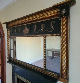 R & W Clarke Mirror 1883 Victorian over mantle Mirror