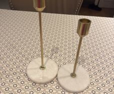 Gold and marble candle holders
