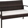 _Poly Rattan garden furniture wicker set with glass table brown black Image 2
