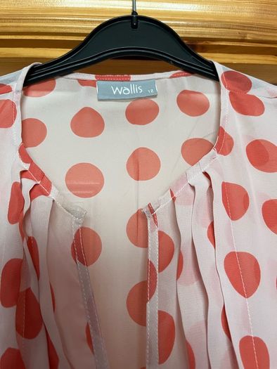 Wallis Pink Spot Frill Top