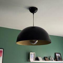 Black & Gold Dome Pendant Light with LED Included