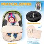 Winter Baby Car Seat Footmuff, Universal Car Seat Blanket for Baby w/Adjustable Collar, Waterproof Baby Car Seat Cover w/Zip, Warm Berber Fleece, Detachable and Machine Washable (Dark Grey) Image 9