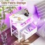 Set of 2 Bedside Table with Charging Station Image 4