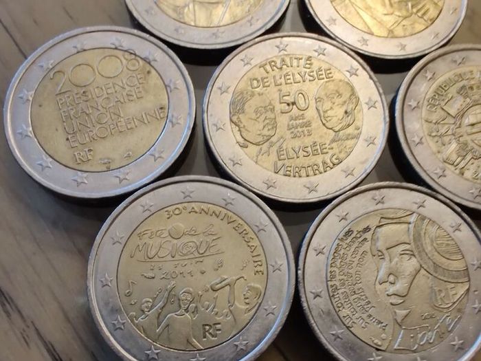 7 Commemorative Coins Lot 2 Euro