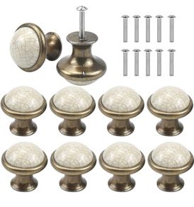 10PCS Vintage Cabinet Knobs, 33MM Ceramic Knobs, Vintage Shabby Chic Round Drawer Knobs, Kitchen Cabinet Cupboard Drawer Door Knobs Pull Handles for Chest of Drawers Kitchen Cabinet Cupboards (FREE POSTAGE)