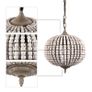 BRAND NEW Vintage country ball nature wooden bead pendant lights 220V led hanging lamp Image 6