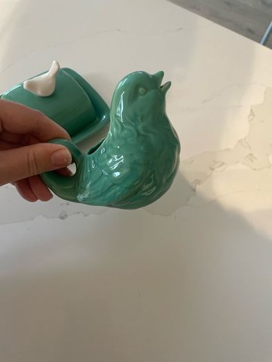 Milk jug and butter dish