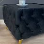 Velvet coffee table with glass Image 7