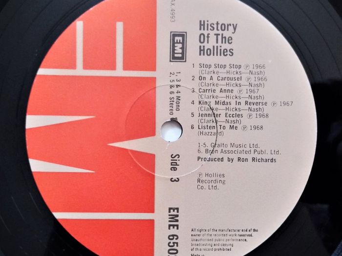 2Lp's.Hollies''The History of The Hollies'' Original Tracks.EMI.First Press.Exc.Cond.