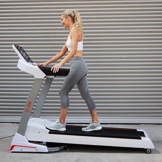 C66 Commercial SMART Treadmill with 1YR Warranty, 3HP Motor 18KM PER HOUR, WiFi Colour Touchscreen Media Player, Watch Netflix, YouTube, etc, Download Any App, Flash Sale