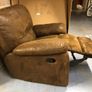 Brown Leather One-Seater Sofa Image 4