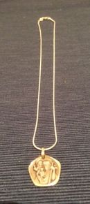 Silver Necklace Religious Pendant