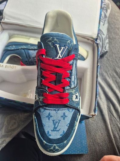 Blue Denim Monogram Skate Shoes