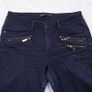 Mos Mosh Dark Blue Moto Biker Zip Detail Skinny Denim Jeans Size 28/10UK/38EU Image 2