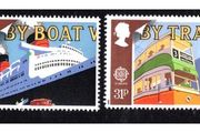 1988 England Europa Transport (Train, Boat, Planet &amp; Train) Commemorative Stamps Mint Never Hinged (MNH)