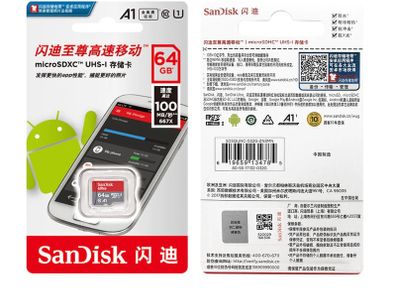 New Sandisk Memory Card Micro Sd Tf 64gb 100mb/s Sdhc Uhs-i C10 U1 Fhd