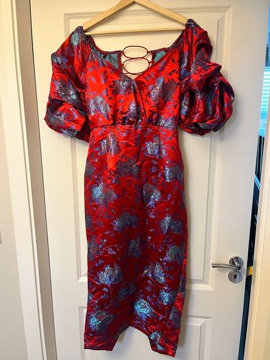 Red floral dress