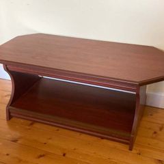 Contemporary Dark Wood Coffee Table with Storage Shelf | Great Condition