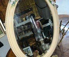 Antique WH Bossons ornate hand painted mirror