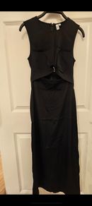Black Cut-Out Midi Dress