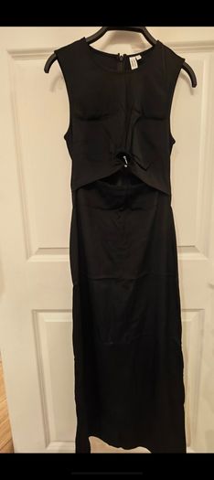 Black Cut-Out Midi Dress