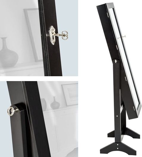 Luxury Mirror Jewellery Cabinet Black - Free Delivery Nationwide