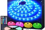 32M(105ft) LED Strip Lights with RF Remote, Novostella Colour Changing Lighting Strips Full Kit, Multi-Mood Dimmable Ribbon Light Tape for Bedroom Home TV Kitchen 960 5050 LEDs &amp; Easy Installation [Energy Class A+]