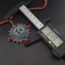 Vintage Carnelian Agate From Mali With Old Brass Garnet & Turqouise ,Coral Pendant Necklace Image 9