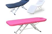 Portable Massage Bed With 3-Section Foldable Beauty Couch for Therapy Treatment Salon And Headrest Support Pink