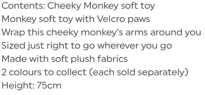 Cheeky Monkey Teddy plush (DC)