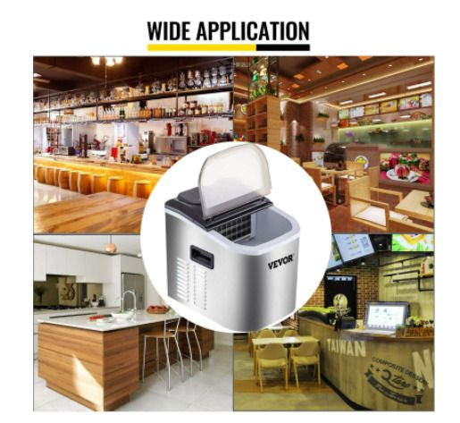 Electric Ice Maker 12KG Per 24H Automatic Manual Water Filling Portable Bullet / Cube Ice Making Machine for Home Bar
