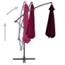 Cantilever Umbrella with Aluminium Pole Bordeaux Red 300 cm Image 2