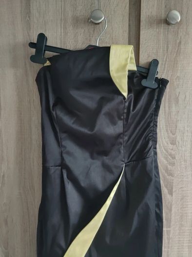 inspired by Angelina Jolie style dress size small strapless black yellow