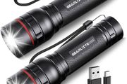 NEW SALE | LED Torch Rechargeable, 2 Pack Super Bright Adjustable Focus Flashlight, 3 Lighting Modes, Long Battery Life, Waterproof Pocket Size Torch for Power Cuts