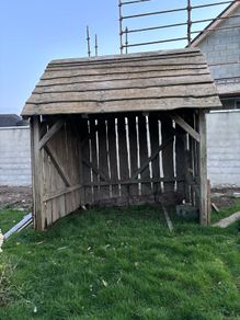 Rustic wooden log store