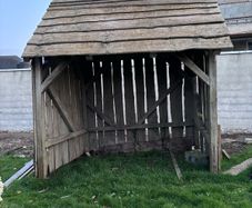 Rustic wooden log store