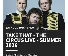 Take That Aviva (standing tickets)