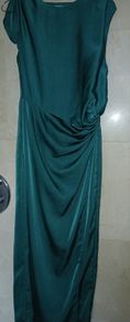Lillie Rose full length green dress in satin/silk like material