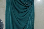Lillie Rose full length green dress in satin/silk like material