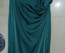 Lillie Rose full length green dress in satin/silk like material