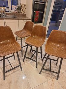 Bar stools chairs leather brown