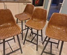 Bar stools chairs leather brown