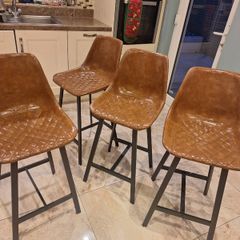 Bar stools chairs leather brown