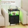 Bedside Table Set of 2 with Charging Station Image 7