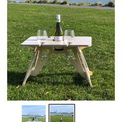 Compact flat pack picnic table