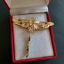 Green Crystal & Enamel Dragonfly Brooch Shawl Pin Badge Insect Fly Bug Vintage Styl Image 6