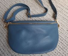 NEW Blue Leather Cross Body Bag