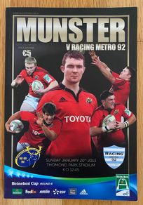 2013 Munster v Racing Metro 92 - Heineken Cup Programme
